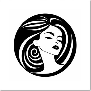 woman hair salon logo design t-shirt Posters and Art